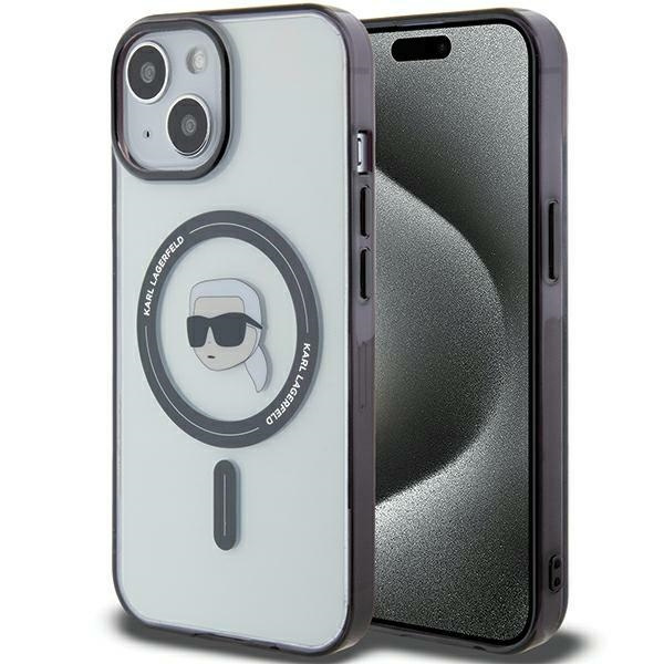 Etui Karl Lagerfeld KLHMP15MHKHNOTK iPhone 15 Plus 6.7" transparent hardcase IML Karl`s Head MagSafe Case